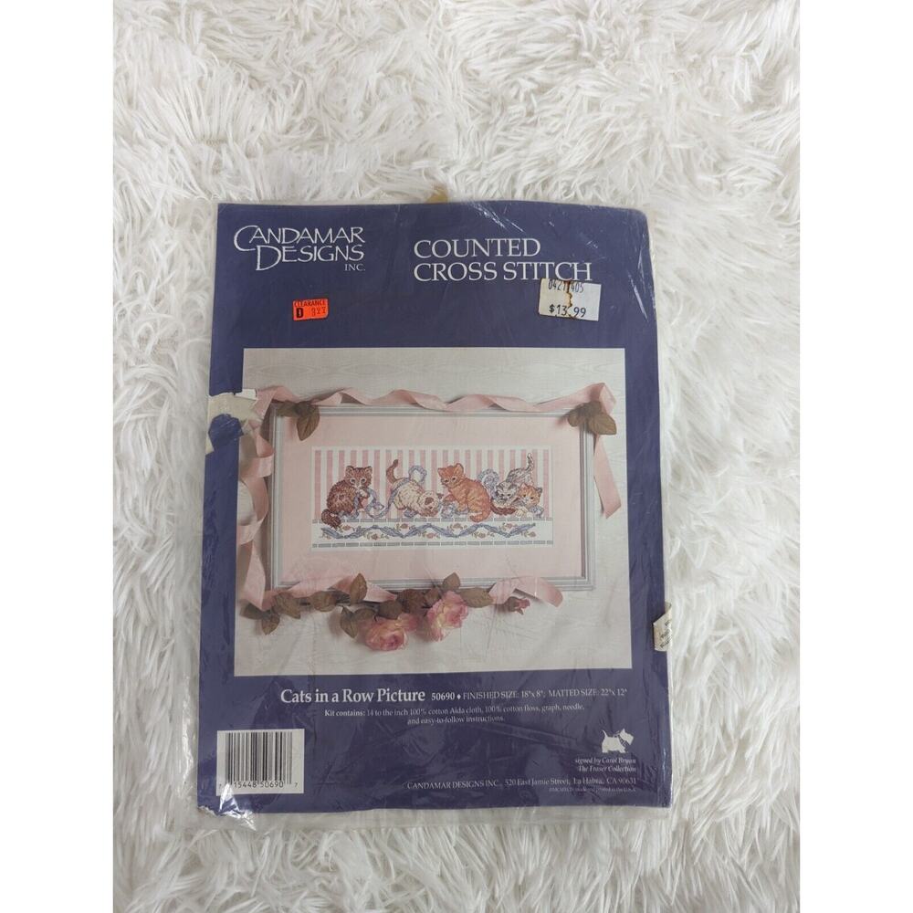 Candamar Designs Cross Stitch Kit Cats In A Row 50690